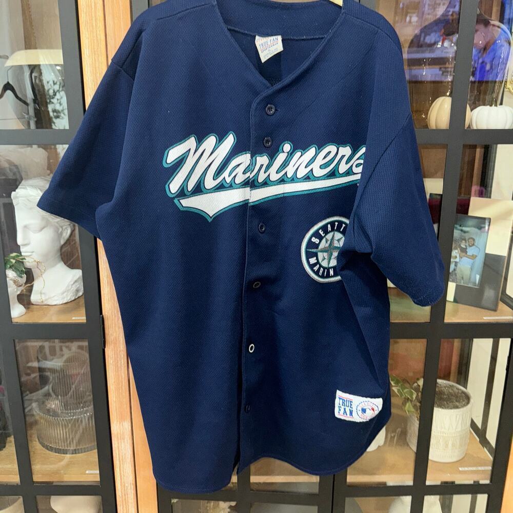 Vintage 1999 MLB Jersey Ken Griffey Seattle Mariners truefan short sleeve navy